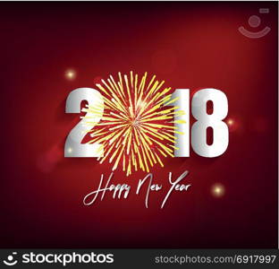 Happy new year 2018 greeting card and merry christmas