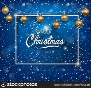 Happy new year 2018 greeting card and merry christmas