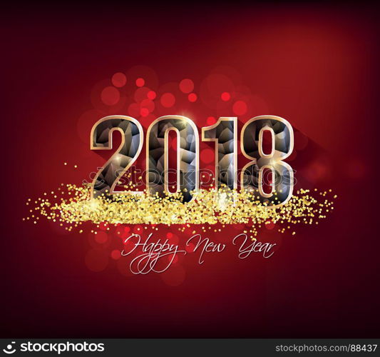 Happy new year 2018 greeting card and merry christmas