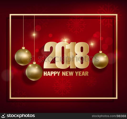 Happy new year 2018 greeting card and merry christmas