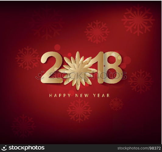 Happy new year 2018 greeting card and merry christmas