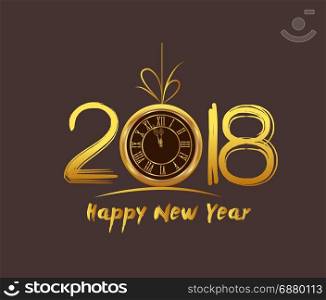 Happy New Year 2018 - Old clock