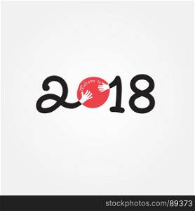 Happy new year 2018 Text Design.Happy new year 2018 vector background. Vector brochure design template.Cover of business diary for 2018 with wishes. Vector illustration