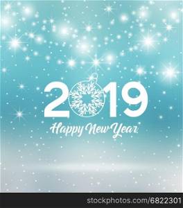 Happy New Year 2019. Happy New Year 2019, vector illustration Christmas background