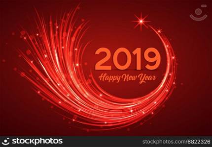 Happy New Year 2019. Happy New Year 2019, vector illustration Christmas background