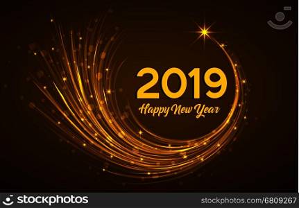 Happy New Year 2019, vector illustration Christmas background