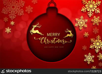 Happy New Year 2020 and Merry Christmas greeting card.