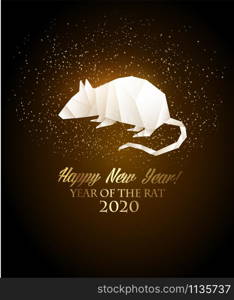 Happy New Year 2020 background. Year of the Rat concept. Vector