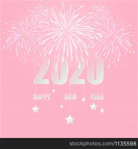 Happy new year 2020 created abstract background, stock vector