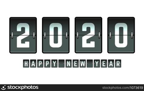 Happy New Year 2020 flip board design for holiday flyer, greeting, invitation card, flyer, poster, brochure cover or other typography. Vector illustration.. Happy New Year 2020 flip board design for holiday flyer, greeting, invitation card, flyer, poster, brochure cover or other typography. Vector illustration
