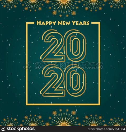 Happy new year 2020 green gradation background