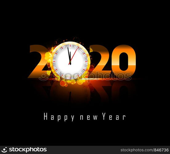 Happy New Year 2020. Lettering greeting inscription