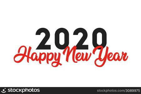 Happy New Year 2020 logo text design. Brochure design template, card, banner. Isolated on white background. Vector illustration. Happy New Year 2020 logo text design. Brochure design template, card, banner. Vector illustration