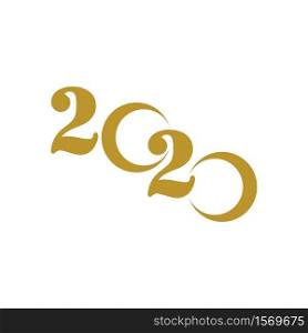 Happy New Year 2020 logo text design vector illustration - vector