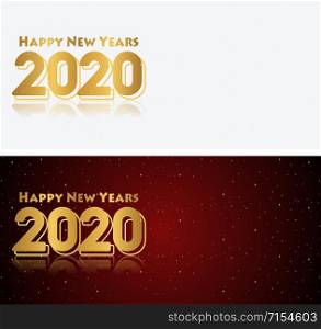 happy new year 2020 red black and white gradation background