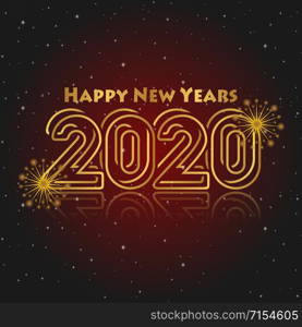 happy new year 2020 red black gradation background