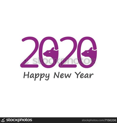 Happy New Year 2020 Text Design Patter, Vector illustration