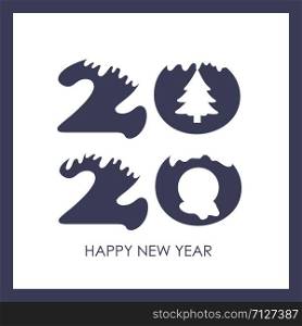 Happy New Year 2020 Text Design Pattern