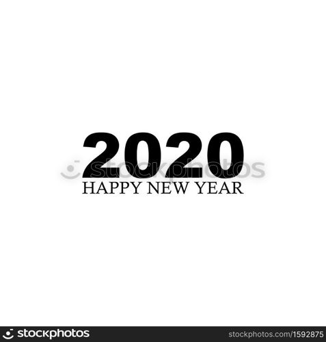 Happy New Year 2020 Text Design Pattern, Vector illustration