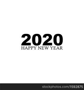 Happy New Year 2020 Text Design Pattern, Vector illustration