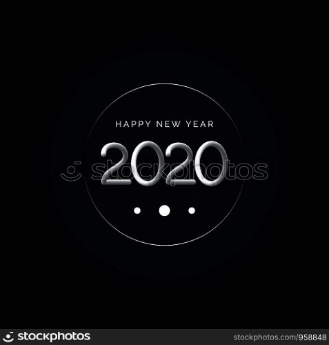 Happy New Year 2020 vector design. New Year 2020 Creative Design Concept.