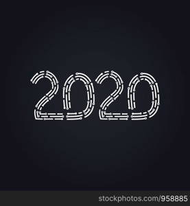 Happy New Year 2020 vector design. New Year 2020 Creative Design Concept.