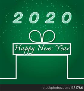 Happy new year 2020 with gift box background, stock vector