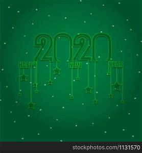 Happy new year 2020 with star wink background, stock vector