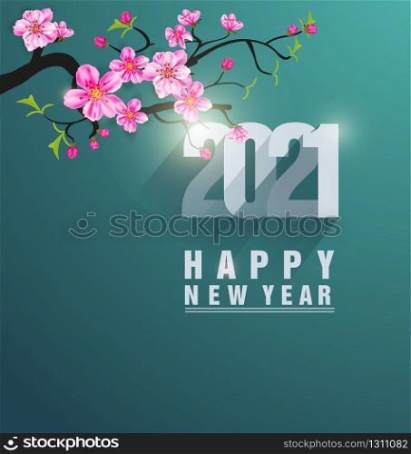 Happy New Year 2021 background template. Merry Christmas and Happy New Year holiday symbol template. Chinese new year, year of the ox