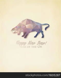 Happy New Year 2021 background. Year of the Ox concept. Vector