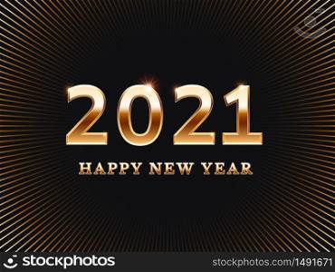 Happy new year 2021 card. vector template. 2021 greeting card, celebration holiday, happy party, golden numbers, illustration vector. Happy new year 2021 card. vector template banner