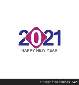 Happy New Year 2021 Celebration Design, Vector illustration template