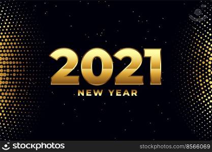 happy new year 2021 in golden color and halftone