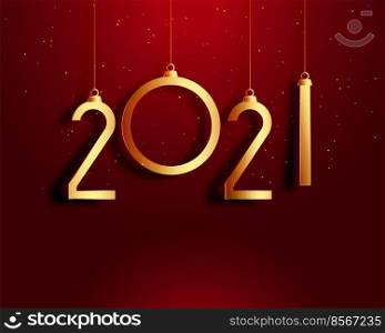 happy new year 2021 red and gold card design