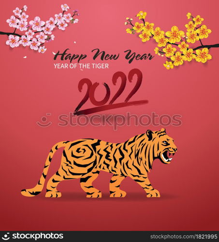 Happy new year 2022 background. Golden shiny numbers with confetti and ribbons on black background. Holiday greeting card design.