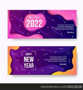 Happy New Year 2022 Banner Template Flat Design Illustration Editable of Square Background Suitable for Social media, Feed, Card, Greetings and Web Internet Ads