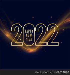 happy new year 2022 flyer poster in golden style with light effect