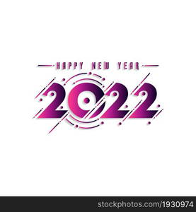 Happy New Year 2022 Lettering . Holiday Vector Illustration.