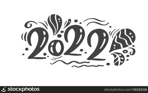 Happy new year 2022 logo text design Scandinavian style. Black and white color. Simple decoration on flat design style. Icon for new year celebrate.. Happy new year 2022 logo text design Scandinavian style. Black and white color. Simple decoration on flat design style. Icon for new year celebrate