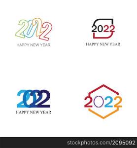 happy new year 2022 vector set illustration design template