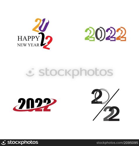 happy new year 2022 vector set illustration design template