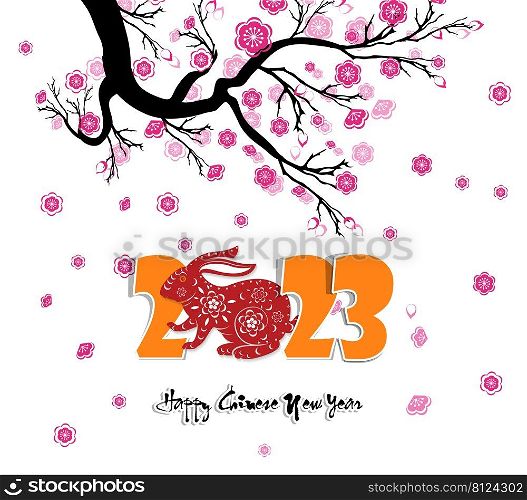 Happy new year 2023, Chinese new year, Year of the Rabbit, Zodiac sign for greetings card, invitation, posters, brochure, calendar, flyers, banners.