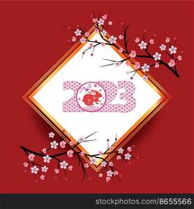 Happy New Year 2023 Greeting Card Holiday Vector Illustration.