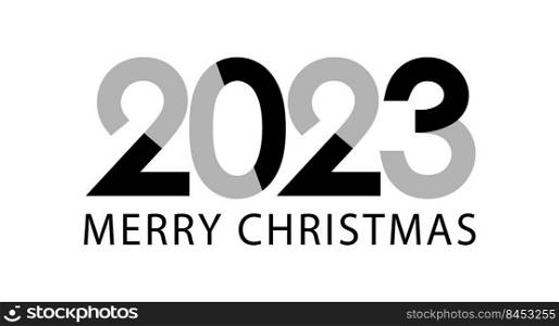 Happy New Year 2023. Stylized inscription for New Year and Christmas greetings. template for postcards, banners and creative design