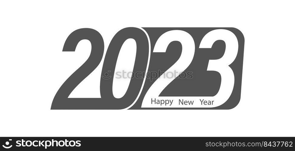 Happy New Year 2023. Stylized number 2023 for New Year and Christmas greetings.