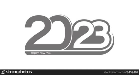 Happy New Year 2023. Stylized number 2023 for New Year and Christmas greetings.