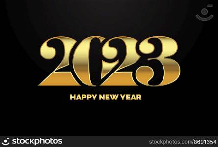 Happy New Year 2023 text design. for Brochure design template. card. banner