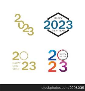 happy new year 2023 vector set illustration design template