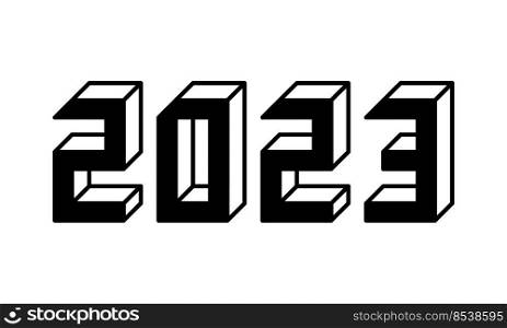 Happy new year 2023 with numbers vector illustration creative style. New year Design for calendar, greeting cards or print. Minimalist design trendy backgrounds banner, cover, card. Vector illustration.