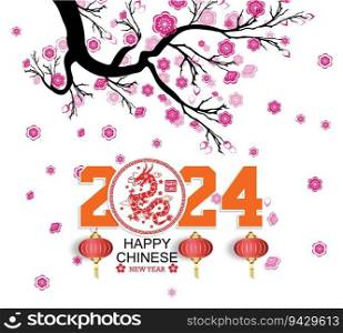 Happy new year 2024, Chinese New Year 2024 , Year of the Dragon 